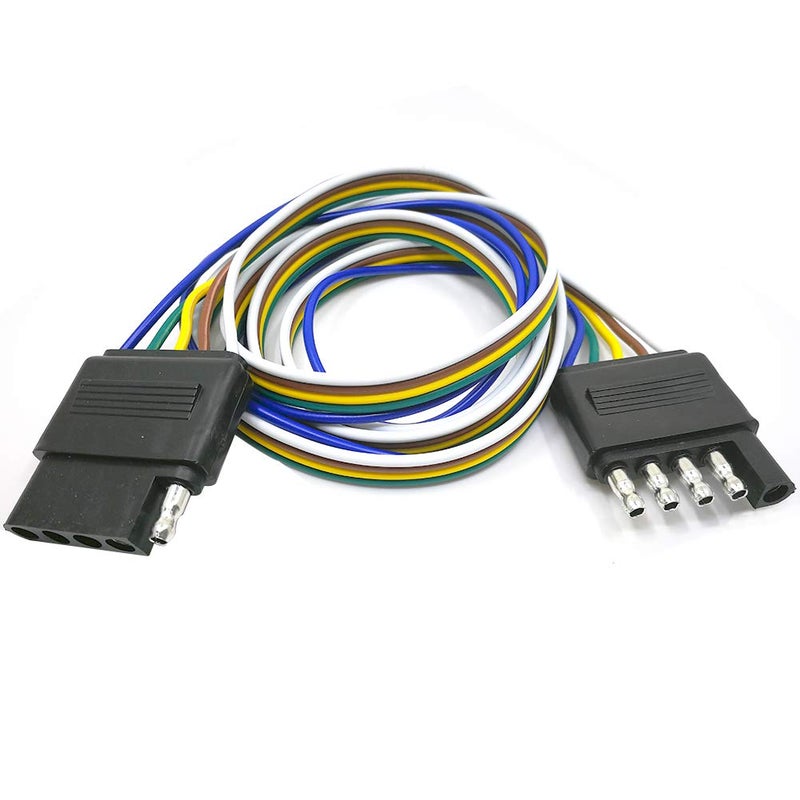 CARROFIX 5-Way Flat Trailer Wire Extension, 48" 5-Pin Wiring Connector, Vehicle-Side and Trailer-Side - Image 3